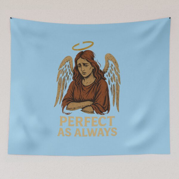Item preview, Sad Angel Sarcastic Halo Perfect As Always designed and sold by ArtComixHaven.