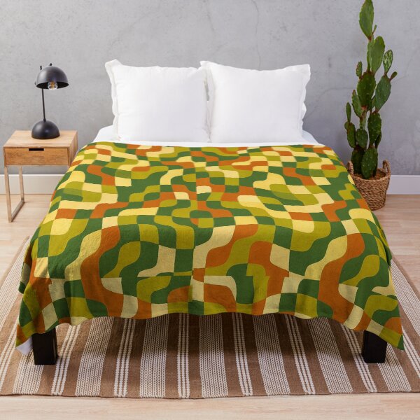 Item preview, Retro Wavy Checkerboard in Earth Tones designed and sold by weirdfishes123.