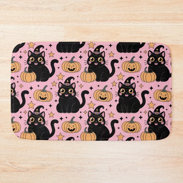 Item preview, Halloween Witchy Black Cat Pattern - Cute Black Cat Halloween Costume with Pumpkins Pattern designed and sold by YourSocialBae.