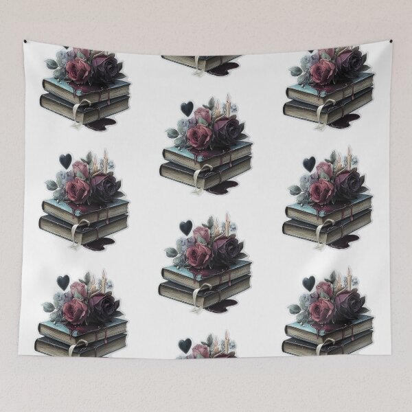 Item preview, Dark academia book stack designed and sold by MendaciousMina.