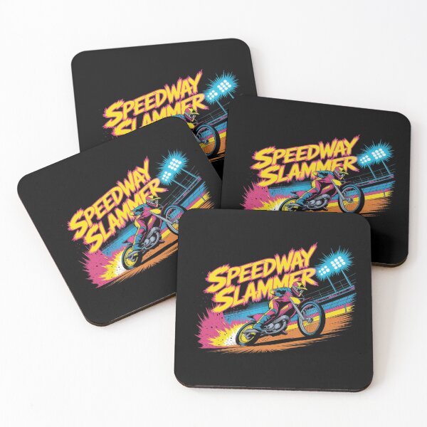 Item preview, Speedway Slammer Solo Rider – Retro Motorcycle Racing Art designed and sold by teevoxx.