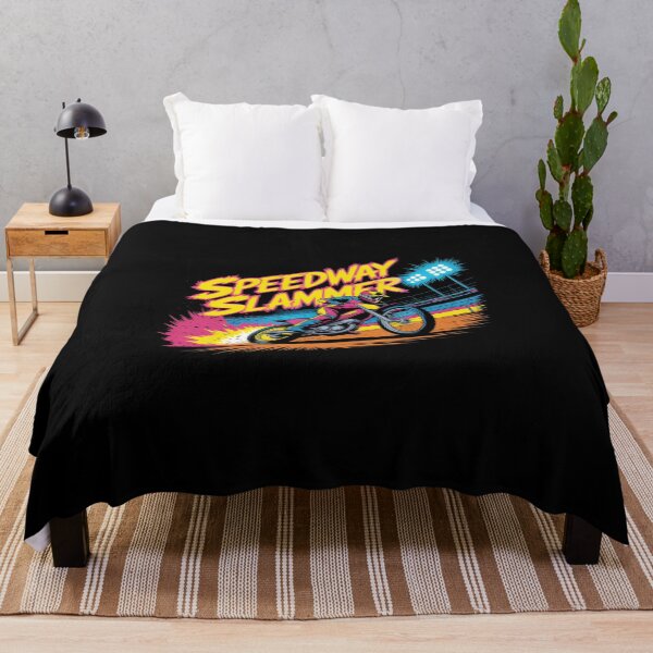 Item preview, Speedway Slammer Solo Rider – Retro Motorcycle Racing Art designed and sold by teevoxx.