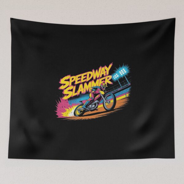 Item preview, Speedway Slammer Solo Rider – Retro Motorcycle Racing Art designed and sold by teevoxx.