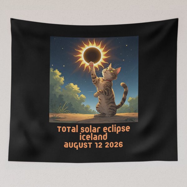 Item preview, Total Solar Eclipse Iceland August 2026 Cat designed and sold by sydney-syder.