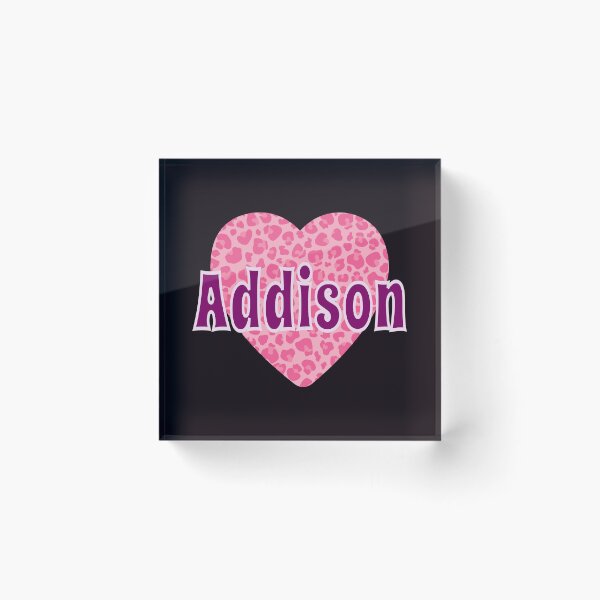 Item preview, Addison Name Pink Leopard Heart  designed and sold by Jeallan Designs.