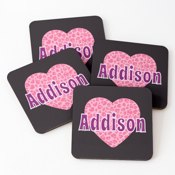Item preview, Addison Name Pink Leopard Heart  designed and sold by Jeallan Designs.