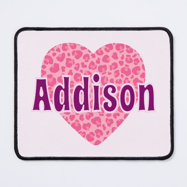 Item preview, Addison Name Pink Leopard Heart  designed and sold by Jeallan Designs.