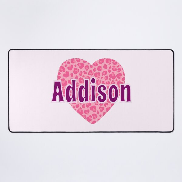 Item preview, Addison Name Pink Leopard Heart designed and sold by Jeallan Designs.