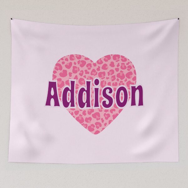 Item preview, Addison Name Pink Leopard Heart  designed and sold by Jeallan Designs.