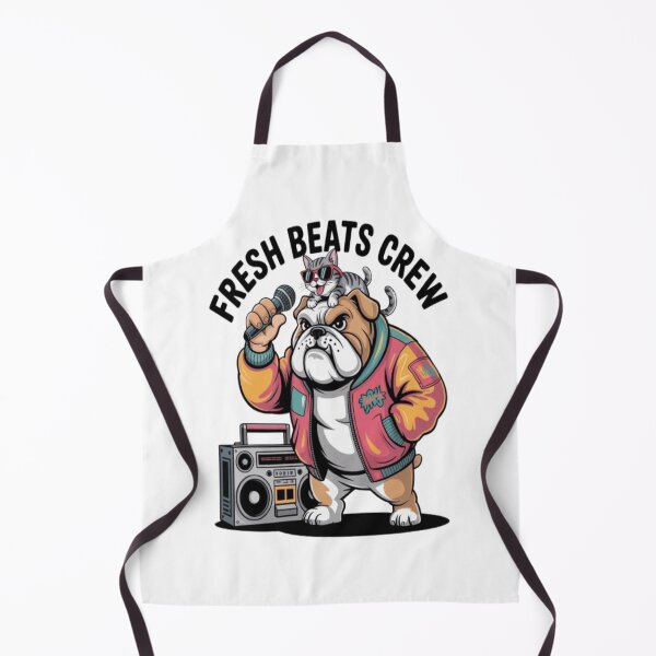 Item preview, Bulldog and Cat Hip Hop Cartoon Design designed and sold by Petpixy.