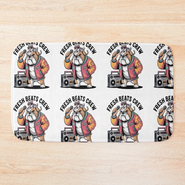 Item preview, Bulldog and Cat Hip Hop Cartoon Design designed and sold by Petpixy.