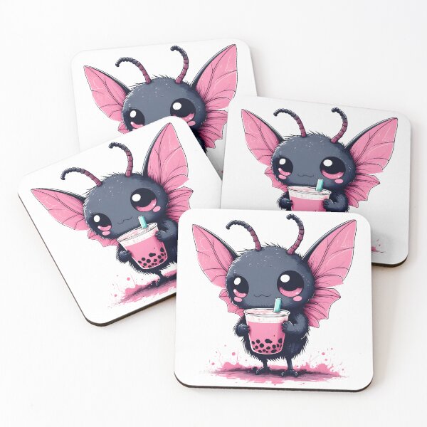 Item preview, Cute Baby Mothman Bubble Tea Kawaii Boba Tea Cryptid designed and sold by DesignsByAnett.
