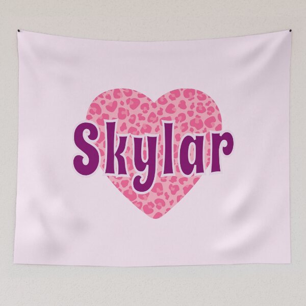 Item preview, Skylar Name Pink Leopard Heart  designed and sold by Jeallan Designs.