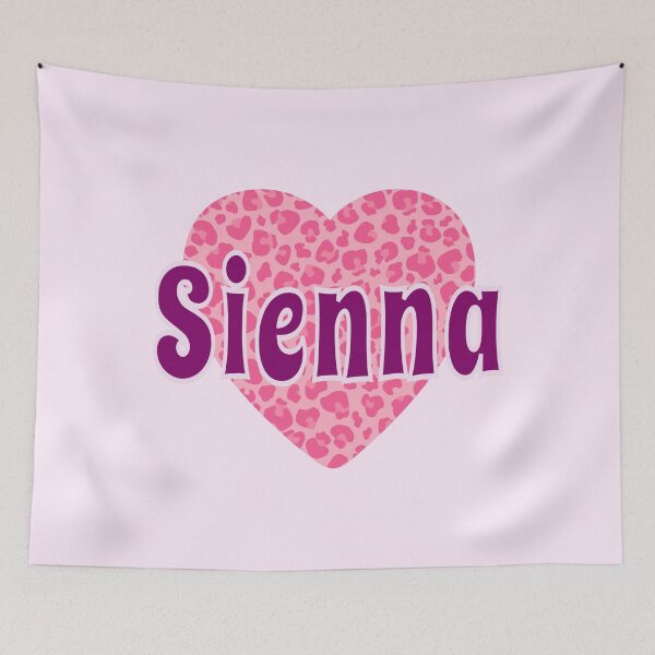 Item preview, Sienna Name Pink Leopard Heart  designed and sold by Jeallan Designs.