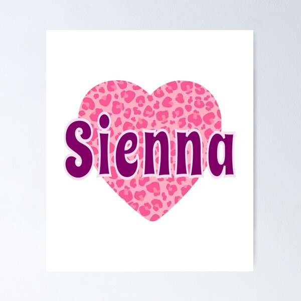 Item preview, Sienna Name Pink Leopard Heart  designed and sold by Jeallan Designs.