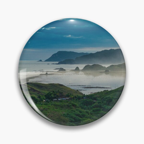 Item preview, Sea Fog Sunset Over Rocky Lombok Beach – Indonesia Drone Photo designed and sold by mattryanphoto.