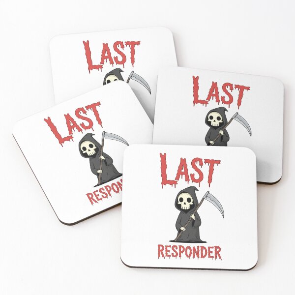 Item preview, Grim Reaper, Angel of Death, dark humor, Last Responder, Funnyfits70, retro, vintage, meme, funny, humor designed and sold by FunnyFits70.