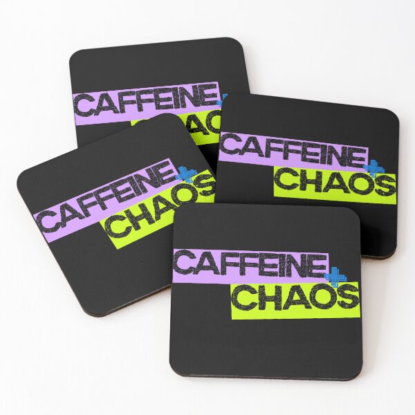Item preview, Caffeine + Chaos – Colorful Funny Quote Tee designed and sold by DanielBDesigns.