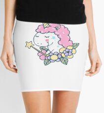 Magic white pink Unicorn cute illustration Mini Skirt