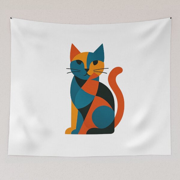 Item preview, Abstract Geometric Cat Illustration designed and sold by Nuvijo.