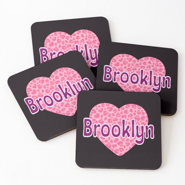 Item preview, Brooklyn Name Pink Leopard Heart  designed and sold by Jeallan Designs.