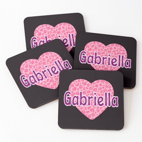 Item preview, Gabriella Name Pink Leopard Heart  designed and sold by Jeallan Designs.