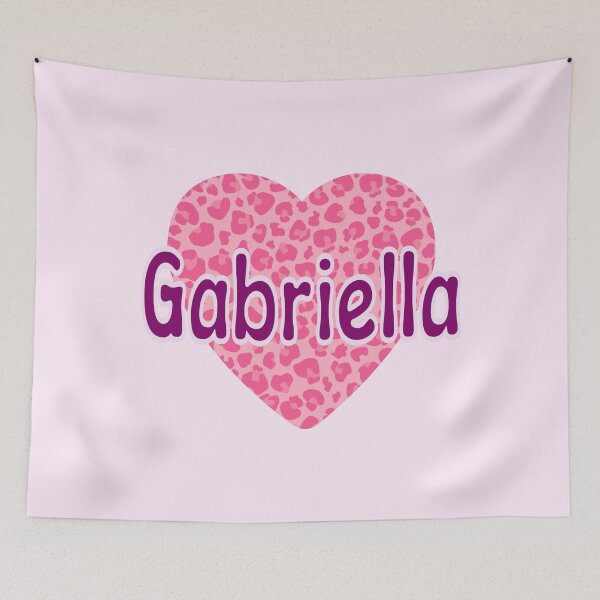 Item preview, Gabriella Name Pink Leopard Heart  designed and sold by Jeallan Designs.