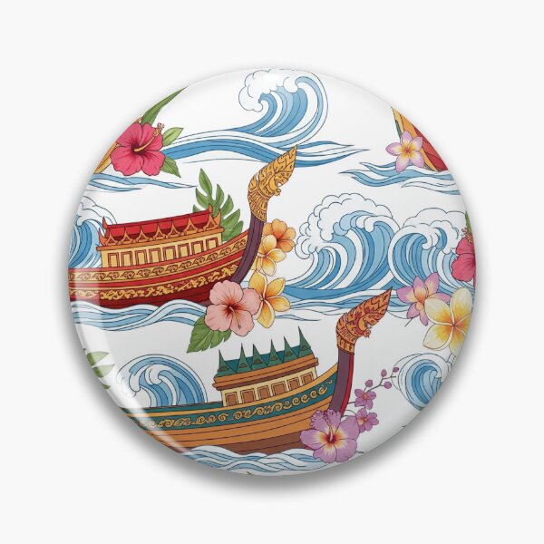 Artikelvorschau, Kolae-Boot, thailändisches Südmuster – traditionelles Ornamentdesign entworfen und verkauft von See-Sea-Colors.