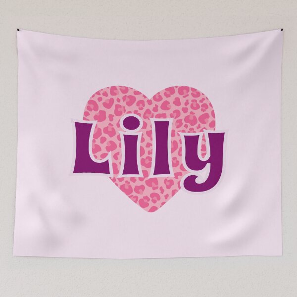 Item preview, Lily Name Pink Leopard Heart  designed and sold by Jeallan Designs.