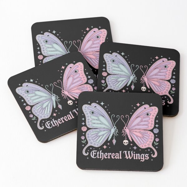 Artikelvorschau, Pastel Goth Zwei Schmetterlinge Ästhetisches Gothic-Design entworfen und verkauft von lalasine.story.