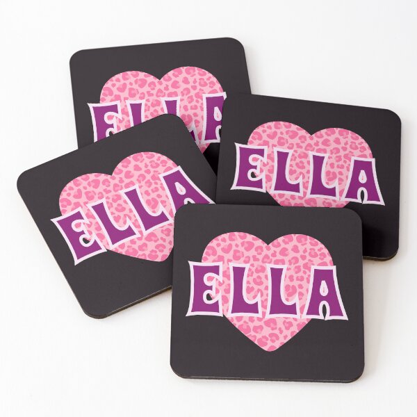 Item preview, Ella Name Pink Leopard Heart  designed and sold by Jeallan Designs.