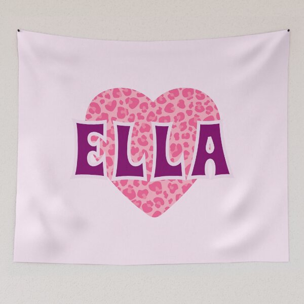 Item preview, Ella Name Pink Leopard Heart  designed and sold by Jeallan Designs.