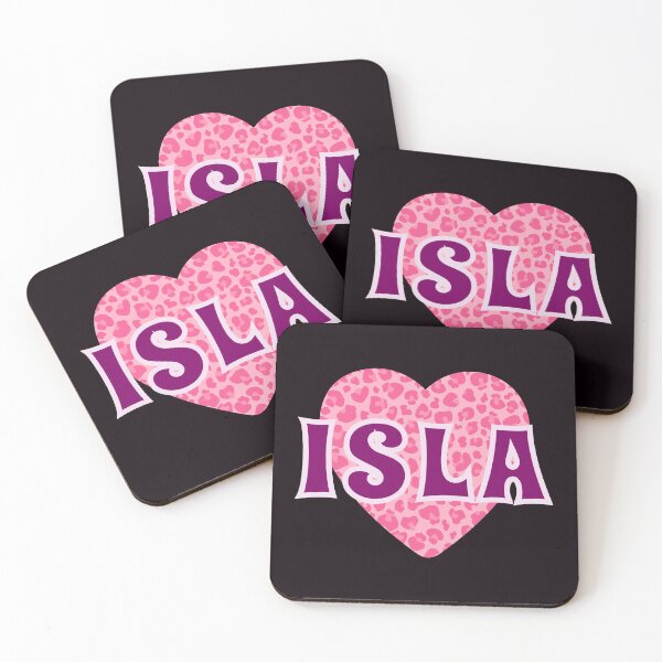 Item preview, Isla Name Pink Leopard Heart  designed and sold by Jeallan Designs.
