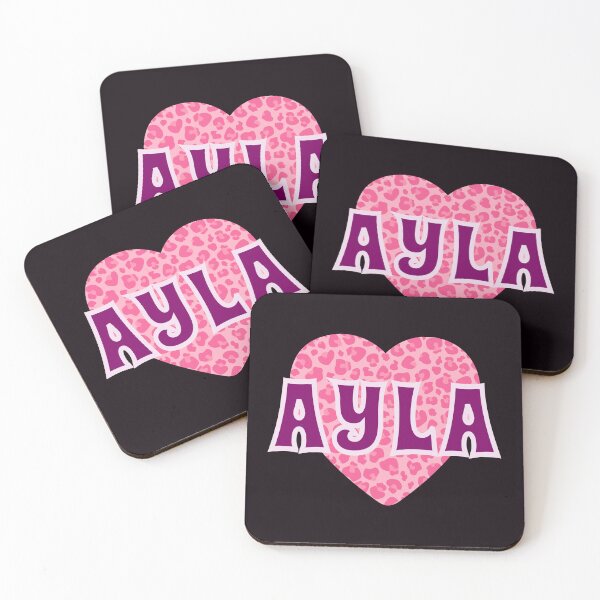 Item preview, Ayla Name Pink Leopard Heart  designed and sold by Jeallan Designs.