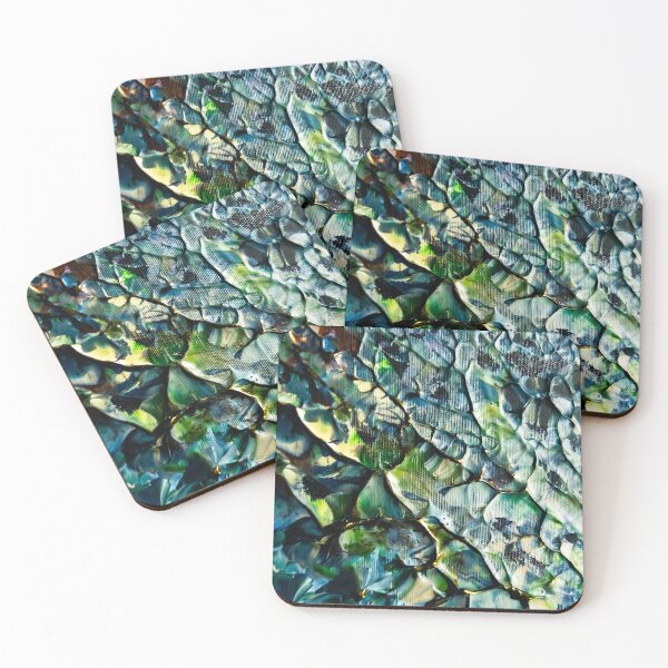 Item preview, Emerald Depths – Abstract Textured Painting" designed and sold by NKArtFlow.