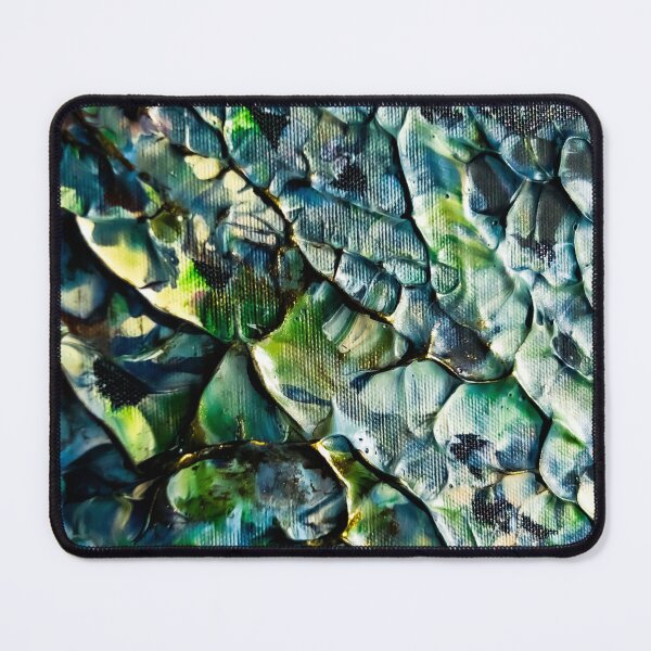 Item preview, Emerald Depths – Abstract Textured Painting" designed and sold by NKArtFlow.