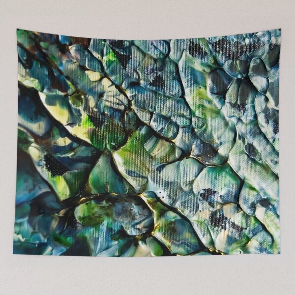 Item preview, Emerald Depths – Abstract Textured Painting" designed and sold by NKArtFlow.