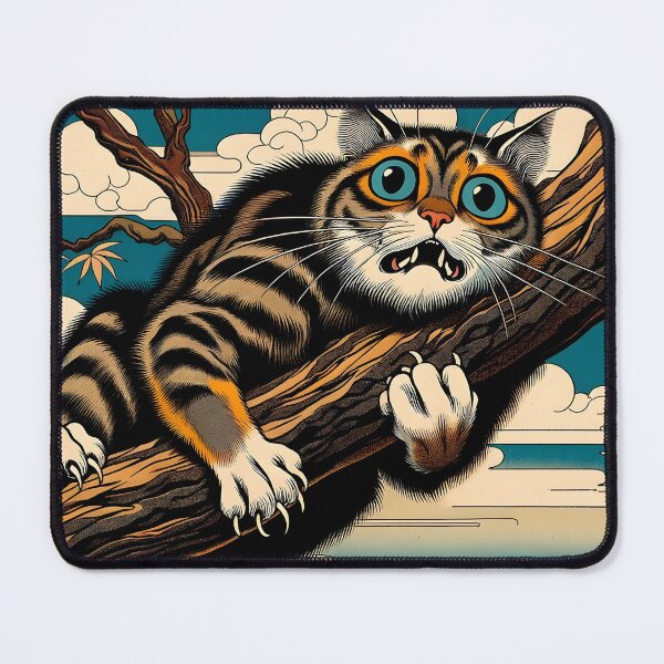 Item preview, Clingy Cat in a Tree - Ukiyo-e Style designed and sold by EcstaticRegards.