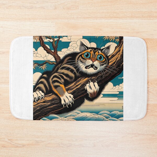 Item preview, Clingy Cat in a Tree - Ukiyo-e Style designed and sold by EcstaticRegards.