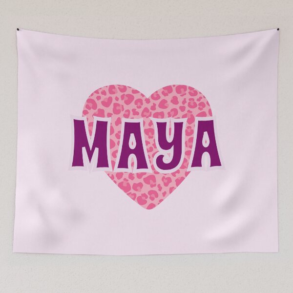 Item preview, Maya Name Pink Leopard Heart  designed and sold by Jeallan Designs.