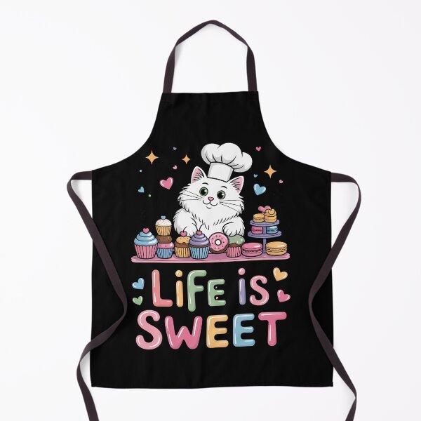 Item preview, Life is Sweet – Cute Cat Baker with Desserts designed and sold by WanDee2025.