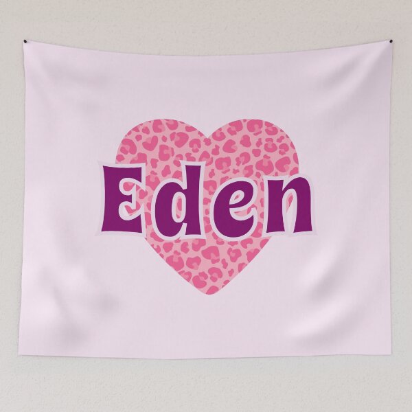 Item preview, Eden Name Pink Leopard Heart  designed and sold by Jeallan Designs.