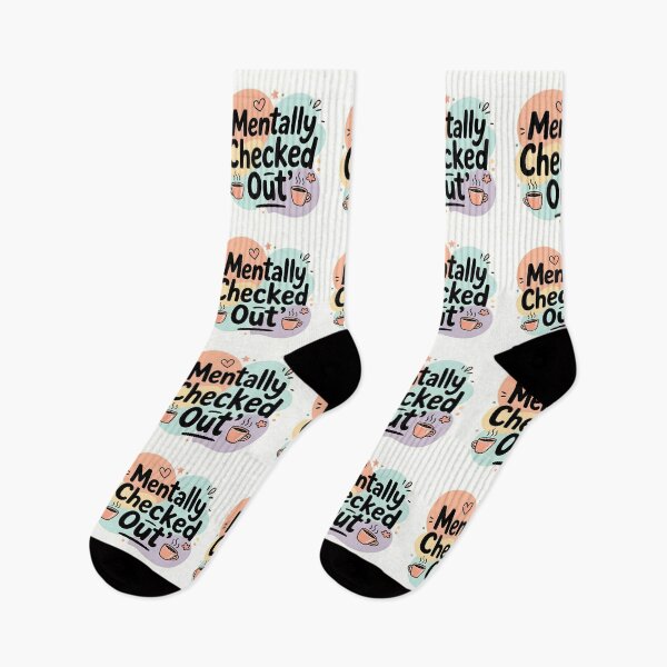 Item preview, Mentally Checked Out – Funny Coffee & Burnout Quote Design designed and sold by artmanikin.
