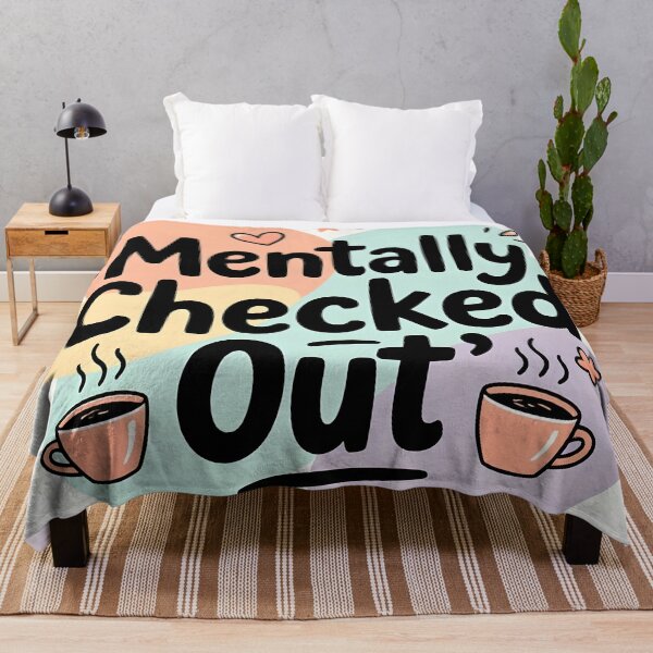 Item preview, Mentally Checked Out – Funny Coffee & Burnout Quote Design designed and sold by artmanikin.