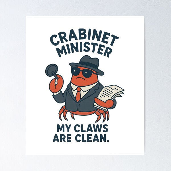 Item preview, Crab Politician – Funny Crab Meme Cartoon | Crabinet Minister designed and sold by VisionTear.