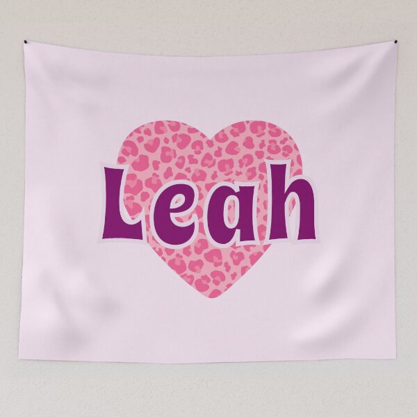 Item preview, Leah Name Pink Leopard Heart  designed and sold by Jeallan Designs.