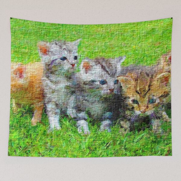 Item preview, Home Decor Wall Digital printable Art A Cat Family, The Cute Five Siblings in Classical Art designed and sold by Arts n stories.