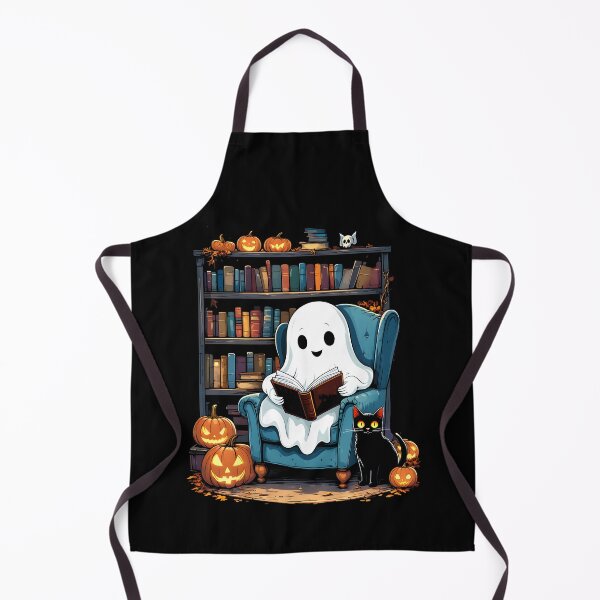 Item preview, Cute and Spooky Ghost Reading in the Library Halloween designed and sold by DesignsByAnett.