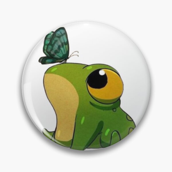 Item preview, Cute Green Frog with Butterfly Cartoon Illustration designed and sold by AesthinkArt.