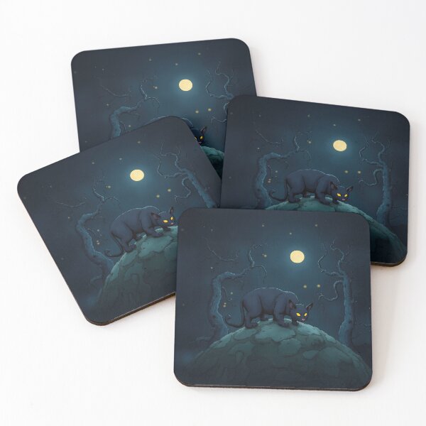 Item preview, Moonlit Black Cat on the Hill designed and sold by Whimsical Hug.